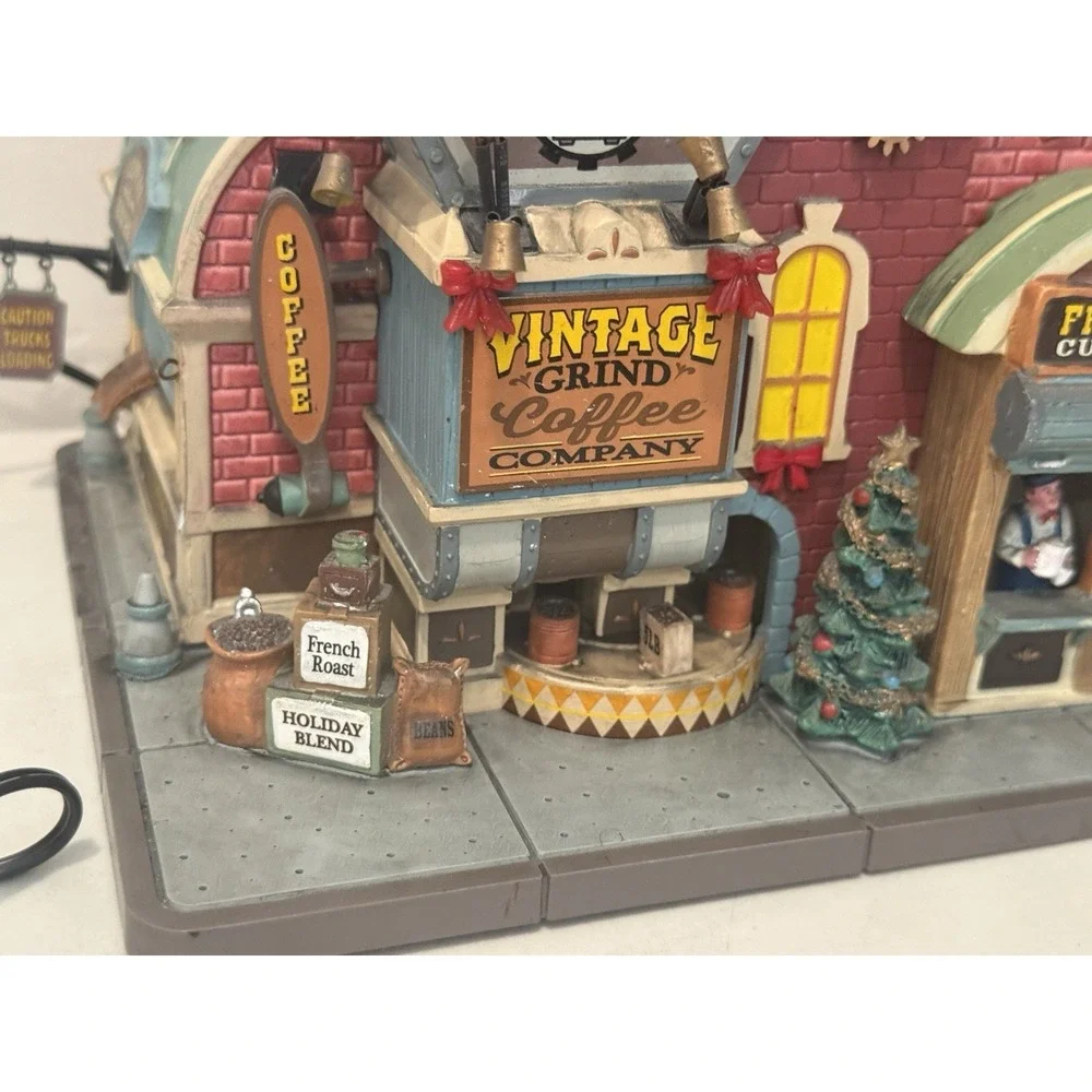 Lemax Vintage Grind Coffee Company Sights & Sounds Tested Working Read